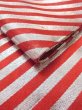 画像7: M0901U 半幅帯 女性用着物 シルク（正絹）  光沢のある 赤色 縞 【中古】 【USED】 【リサイクル】 ★★☆☆☆ (7)