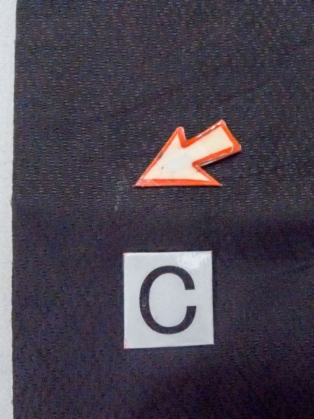 画像10: M0902B 半幅帯 女性用着物 シルク(正絹)   黒 菱 【中古】 【USED】 【リサイクル】 ★★★☆☆ (10)