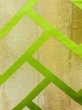 画像2: M0902C 半幅帯 女性用着物 シルク（正絹）   黄緑色 檜垣文 【中古】 【USED】 【リサイクル】 ★★★☆☆ (2)