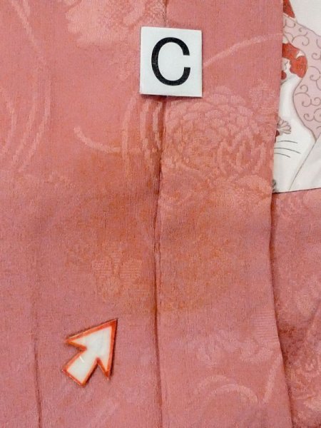 画像14: M0907B  女性用 羽織  シルク(正絹)  淡い 珊瑚色,  【中古】 【USED】 【リサイクル】 ★☆☆☆☆ (14)