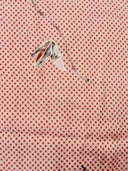 画像4: M0907C  女性用 羽織 折り鶴柄 シルク(正絹) 淡い 薄い 珊瑚色, 抽象的模様 【中古】 【USED】 【リサイクル】 ★★☆☆☆ (4)