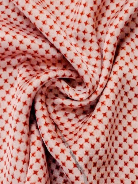 画像9: M0907C  女性用 羽織 折り鶴柄 シルク(正絹) 淡い 薄い 珊瑚色, 抽象的模様 【中古】 【USED】 【リサイクル】 ★★☆☆☆ (9)