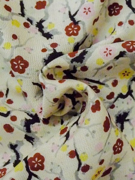 画像10: M0907D  女性用 羽織  シルク(正絹) 淡い 薄い 緑色, 梅 【中古】 【USED】 【リサイクル】 ★★☆☆☆ (10)