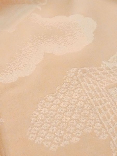 画像9: M0907E  女性用 羽織  シルク(正絹) 淡い 薄い 橙色,  【中古】 【USED】 【リサイクル】 ★★☆☆☆ (9)