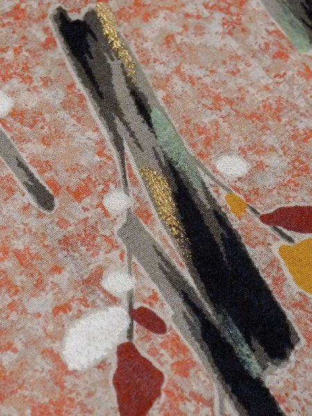 画像10: M0907F  女性用 羽織  シルク(正絹)   珊瑚色, 木 【中古】 【USED】 【リサイクル】 ★☆☆☆☆ (10)