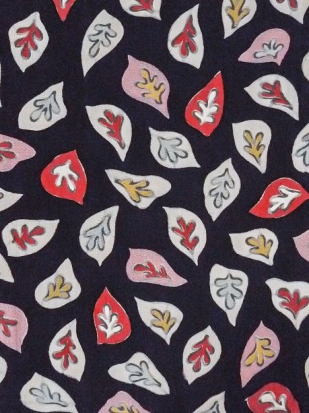 画像3: M0907G  女性用 羽織  シルク(正絹)   黒, 葉 【中古】 【USED】 【リサイクル】 ★☆☆☆☆ (3)