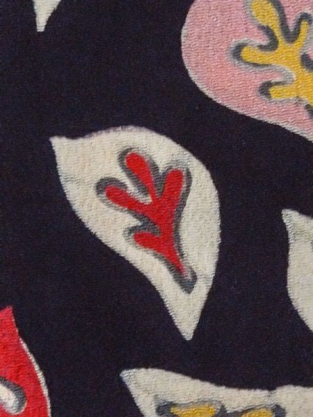 画像6: M0907G  女性用 羽織  シルク(正絹)   黒, 葉 【中古】 【USED】 【リサイクル】 ★☆☆☆☆ (6)