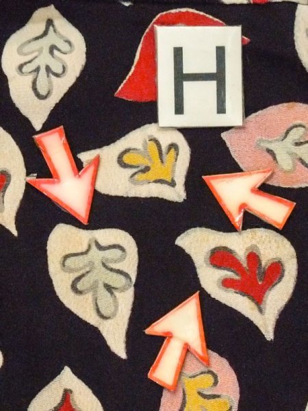 画像21: M0907G  女性用 羽織  シルク(正絹)   黒, 葉 【中古】 【USED】 【リサイクル】 ★☆☆☆☆ (21)