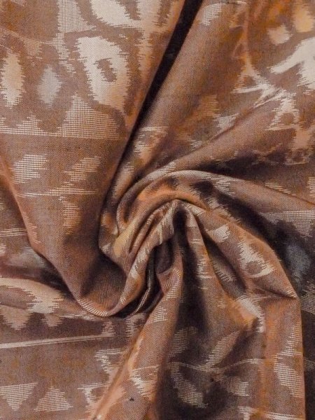 画像10: M0907H  女性用 羽織  シルク（正絹）  淡い 茶色, 花 【中古】 【USED】 【リサイクル】 ★☆☆☆☆ (10)