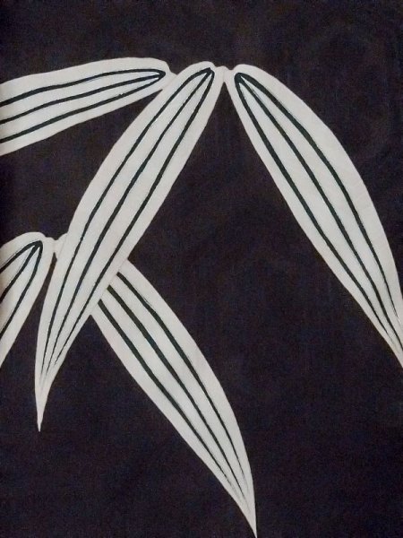 画像6: M0907J  女性用 羽織  シルク(正絹)   黒, 松/松葉 【中古】 【USED】 【リサイクル】 ★★☆☆☆ (6)