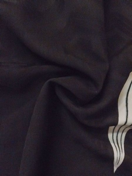 画像12: M0907J  女性用 羽織  シルク(正絹)   黒, 松/松葉 【中古】 【USED】 【リサイクル】 ★★☆☆☆ (12)