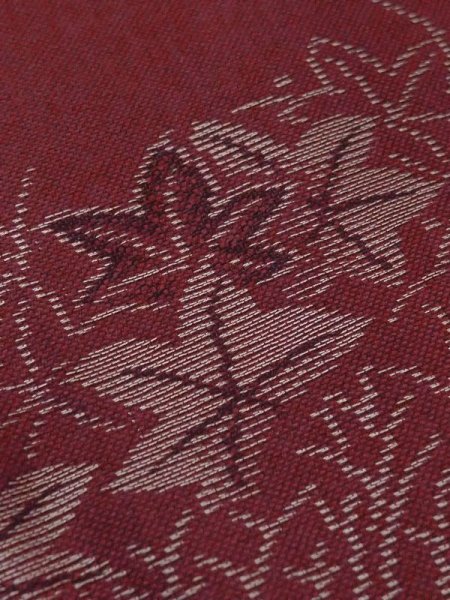 画像10: M0907L  女性用 羽織 撫子柄 シルク(正絹)  深い 赤色, ぼたん 【中古】 【USED】 【リサイクル】 ★★☆☆☆ (10)