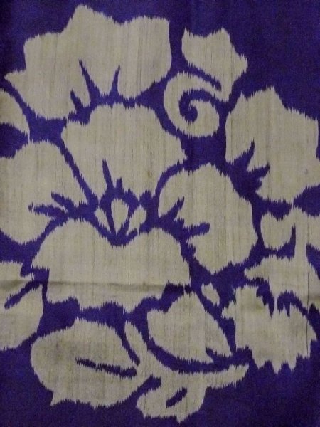 画像6: M0907M  女性用 羽織  シルク(正絹)  深い 紫色, 花 【中古】 【USED】 【リサイクル】 ★★☆☆☆ (6)