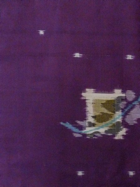 画像4: M0907N  女性用 羽織  シルク(正絹)  鮮やか 紫色, 抽象的模様 【中古】 【USED】 【リサイクル】 ★★☆☆☆ (4)