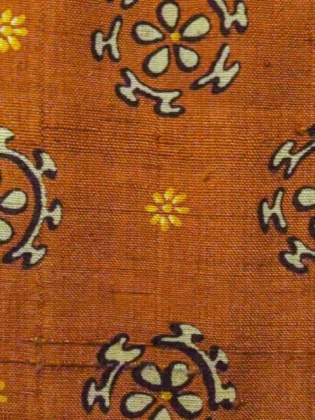 画像6: M0907Q  女性用 羽織  シルク(正絹) 深い 鮮やか 橙色, 花 【中古】 【USED】 【リサイクル】 ★★☆☆☆ (6)