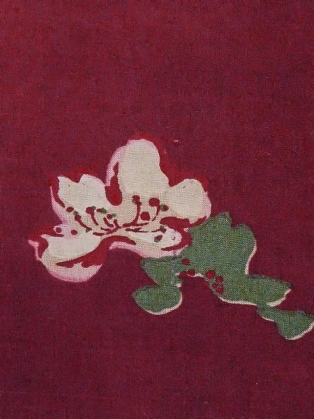 画像6: M0907R  女性用 羽織 使用感あり。 シルク(正絹)  深い 赤色, 花 【中古】 【USED】 【リサイクル】 ★☆☆☆☆ (6)