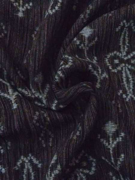 画像10: M0907S  女性用 羽織  シルク(正絹)   黒, 花 【中古】 【USED】 【リサイクル】 ★★★★☆ (10)