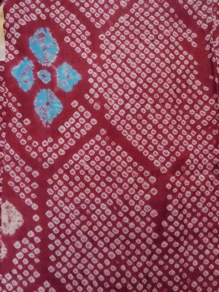 画像4: M0907T  女性用 羽織  シルク(正絹) 鮮やか 紫み 桃色, 菱 【中古】 【USED】 【リサイクル】 ★☆☆☆☆ (4)