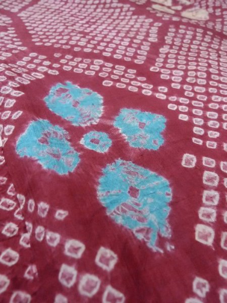 画像9: M0907T  女性用 羽織  シルク(正絹) 鮮やか 紫み 桃色, 菱 【中古】 【USED】 【リサイクル】 ★☆☆☆☆ (9)