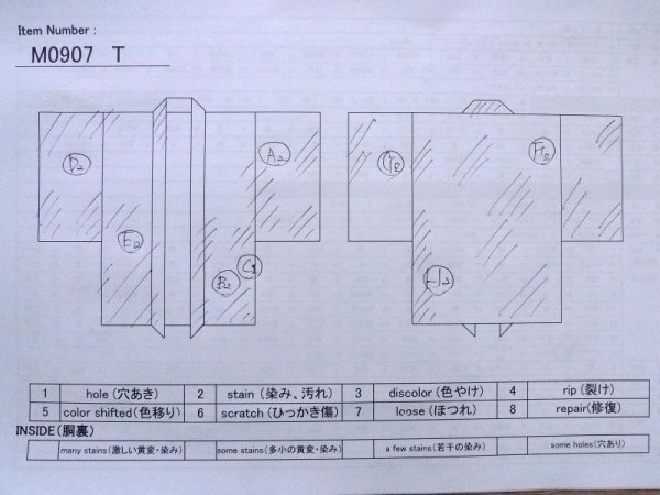 画像14: M0907T  女性用 羽織  シルク(正絹) 鮮やか 紫み 桃色, 菱 【中古】 【USED】 【リサイクル】 ★☆☆☆☆ (14)