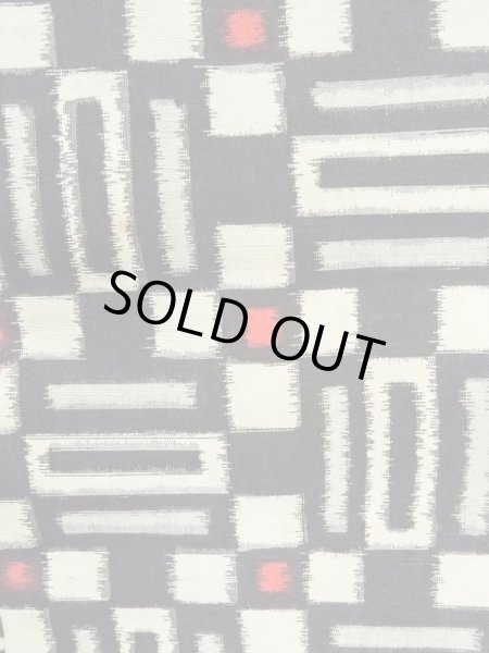 画像6: M0907U  女性用 羽織  シルク(正絹)   黒, 幾何学模様 【中古】 【USED】 【リサイクル】 ★★☆☆☆ (6)