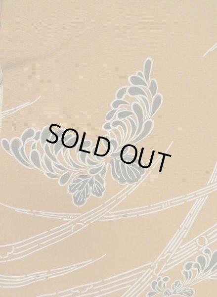 画像6: M0908A  女性用 羽織  シルク(正絹)  深い 緑色, 菊 灰色がかった【中古】 【USED】 【リサイクル】 ★★★☆☆ (6)