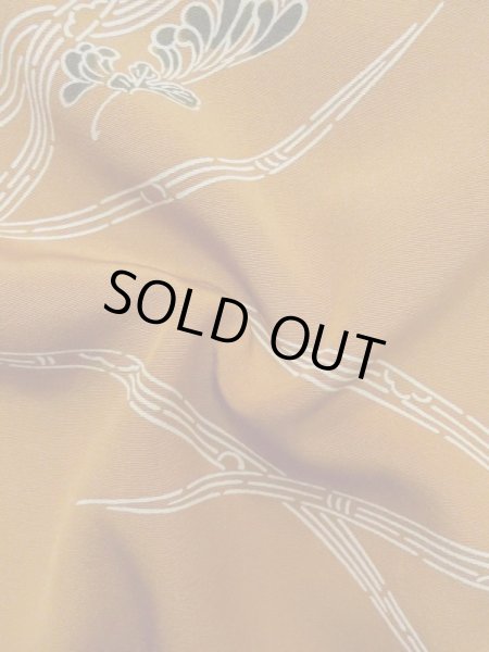 画像12: M0908A  女性用 羽織  シルク(正絹)  深い 緑色, 菊 灰色がかった【中古】 【USED】 【リサイクル】 ★★★☆☆ (12)