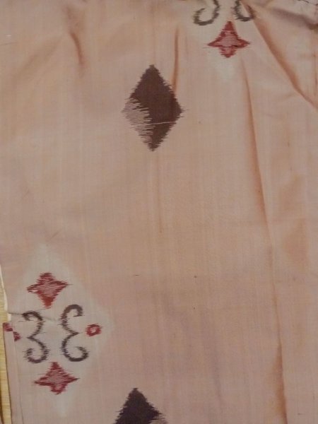 画像3: M0908B  女性用 羽織  シルク(正絹)  淡い 桃色, 菱 茶色み【中古】 【USED】 【リサイクル】 ★★☆☆☆ (3)