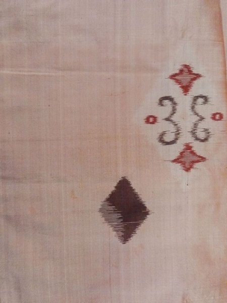 画像5: M0908B  女性用 羽織  シルク(正絹)  淡い 桃色, 菱 茶色み【中古】 【USED】 【リサイクル】 ★★☆☆☆ (5)