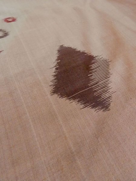 画像9: M0908B  女性用 羽織  シルク(正絹)  淡い 桃色, 菱 茶色み【中古】 【USED】 【リサイクル】 ★★☆☆☆ (9)