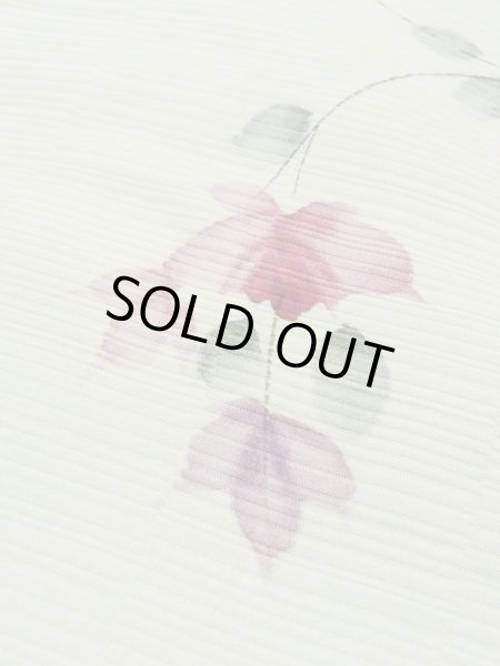 画像10: M0908C  女性用 羽織  化繊  淡い 黄緑色, 花 【中古】 【USED】 【リサイクル】 ★★☆☆☆ (10)