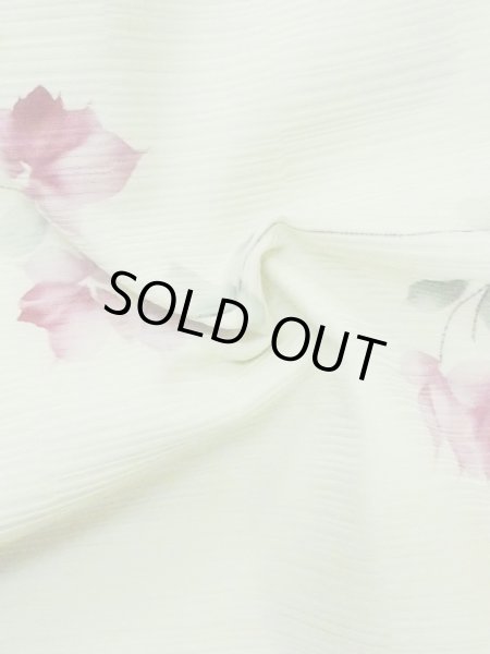 画像13: M0908C  女性用 羽織  化繊  淡い 黄緑色, 花 【中古】 【USED】 【リサイクル】 ★★☆☆☆ (13)