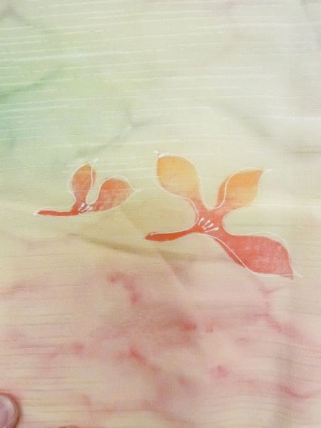 画像7: M0908D  女性用 羽織  化繊  淡い 桃色, 抽象的模様 淡い【中古】 【USED】 【リサイクル】 ★☆☆☆☆ (7)