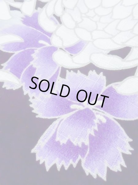 画像8: M0914I  女性用 浴衣（海外製） 撫子柄 綿   黒, 菊 【中古】 【USED】 【リサイクル】 ★★★★☆ (8)