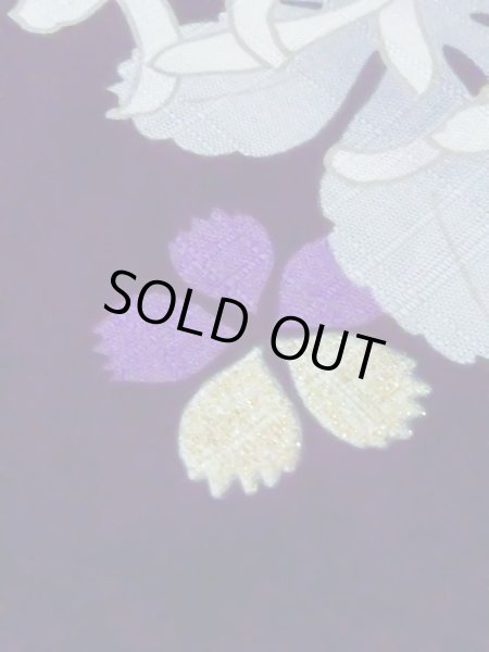 画像9: M0914I  女性用 浴衣（海外製） 撫子柄 綿   黒, 菊 【中古】 【USED】 【リサイクル】 ★★★★☆ (9)