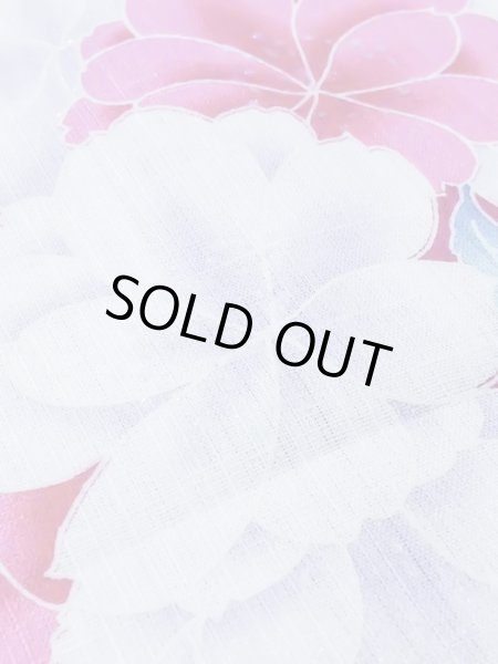 画像10: M0914J  女性用 浴衣(海外製)  綿  鮮やか 桃色, 花 【中古】 【USED】 【リサイクル】 ★★★☆☆ (10)