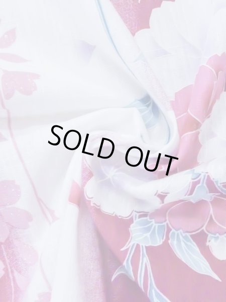 画像11: M0914J  女性用 浴衣(海外製)  綿  鮮やか 桃色, 花 【中古】 【USED】 【リサイクル】 ★★★☆☆ (11)