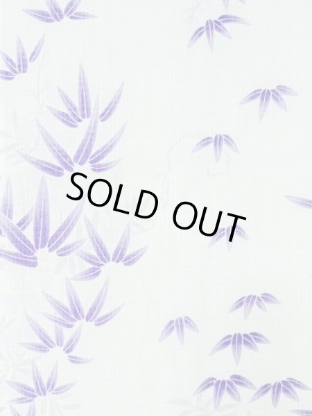 画像3: M0914L  女性用 浴衣（海外製）  綿   白, 花 【中古】 【USED】 【リサイクル】 ★★☆☆☆ (3)