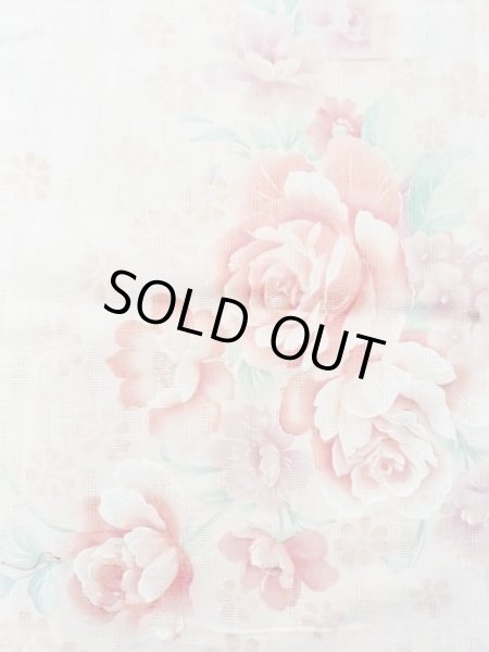 画像4: M0914O  女性用 浴衣（海外製）  綿麻 淡い 薄い 珊瑚色, 花 【中古】 【USED】 【リサイクル】 ★★★★☆ (4)