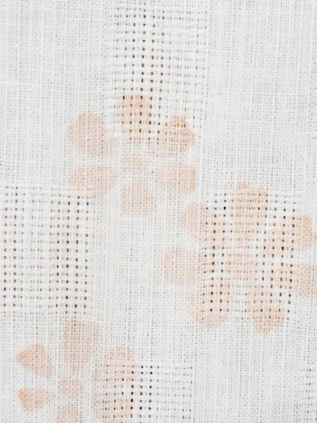 画像6: M0914O  女性用 浴衣（海外製）  綿麻 淡い 薄い 珊瑚色, 花 【中古】 【USED】 【リサイクル】 ★★★★☆ (6)