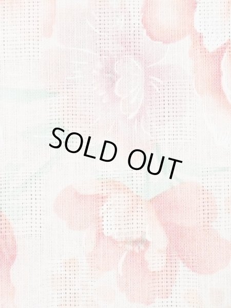 画像7: M0914O  女性用 浴衣（海外製）  綿麻 淡い 薄い 珊瑚色, 花 【中古】 【USED】 【リサイクル】 ★★★★☆ (7)