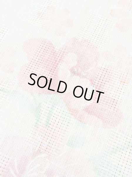 画像10: M0914O  女性用 浴衣（海外製）  綿麻 淡い 薄い 珊瑚色, 花 【中古】 【USED】 【リサイクル】 ★★★★☆ (10)