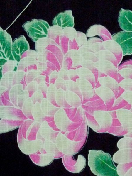 画像6: M0914R  女性用 浴衣(海外製)  綿   黒, 桜 【中古】 【USED】 【リサイクル】 ★★☆☆☆ (6)