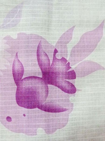 画像5: M0914U  女性用 浴衣(海外製) 金魚柄 綿   オフ ホワイト, 桜 【中古】 【USED】 【リサイクル】 ★★☆☆☆ (5)