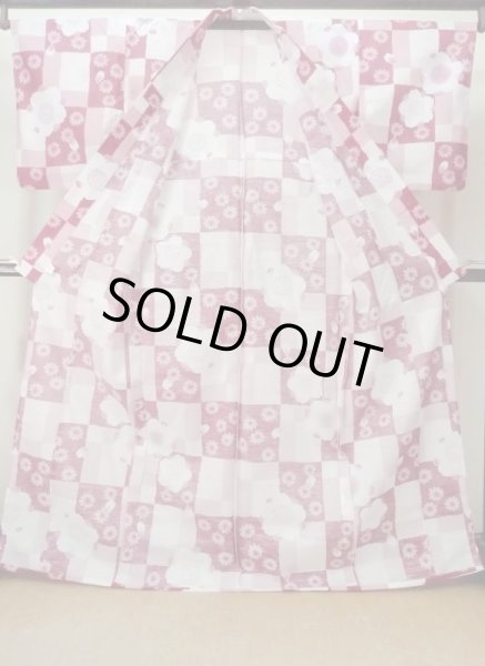 画像2: M0914X  女性用 浴衣（海外製） ひまわり柄 綿   桃色, 桜 【中古】 【USED】 【リサイクル】 ★★★★☆ (2)