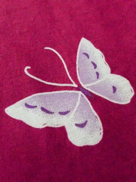 画像7: M0914Y  女性用 浴衣(海外製) ひまわり柄 綿   えんじ, 蝶々 【中古】 【USED】 【リサイクル】 ★★★☆☆ (7)