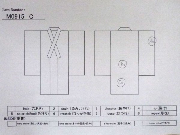 画像13: M0915C  女性用 浴衣(海外製) 市松模様 綿   黒, 桜 【中古】 【USED】 【リサイクル】 ★★☆☆☆ (13)