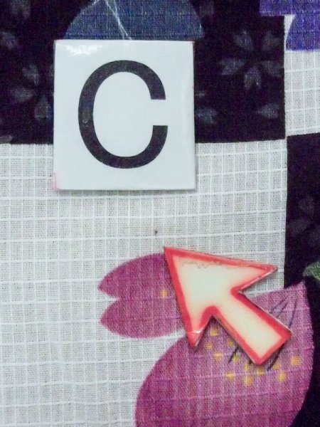 画像16: M0915C  女性用 浴衣(海外製) 市松模様 綿   黒, 桜 【中古】 【USED】 【リサイクル】 ★★☆☆☆ (16)