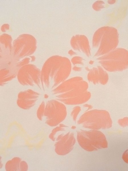 画像5: M0922B  女性用 襦袢  シルク(正絹)   アイボリー, 花 【中古】 【USED】 【リサイクル】 ★★☆☆☆ (5)