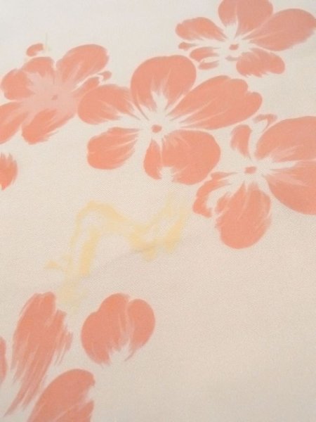 画像10: M0922B  女性用 襦袢  シルク(正絹)   アイボリー, 花 【中古】 【USED】 【リサイクル】 ★★☆☆☆ (10)